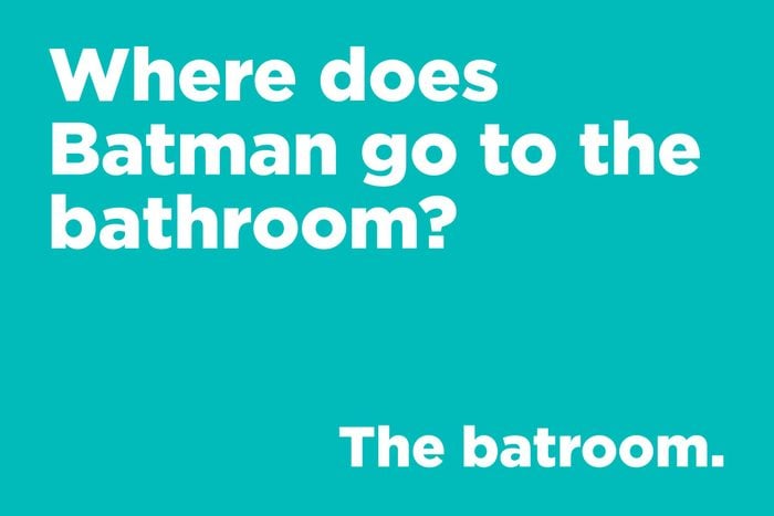 Where does Batman go to the bathroom?