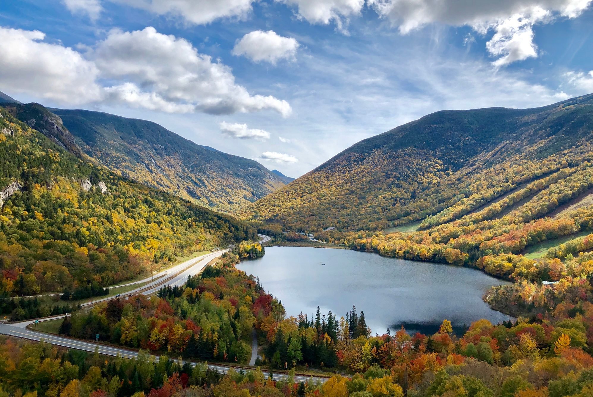 Franconia Notch State Park during Autumn in New Hampshire USA White Mountains National Forest