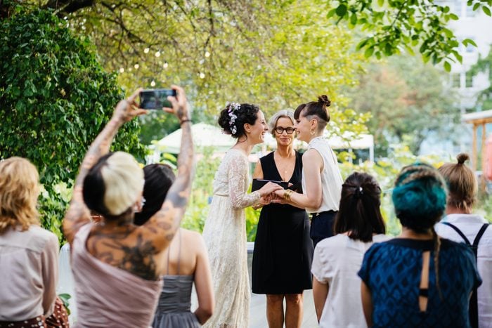 couple standing at the alter